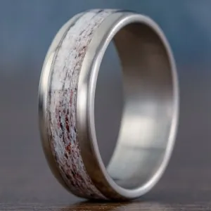 The Marksman | Men's Elk Antler and Titanium Wedding Band