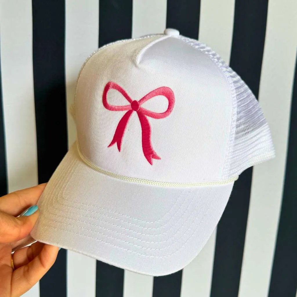Trendy Coquette Pink Bow Foam Trucker at Mother's Day gift