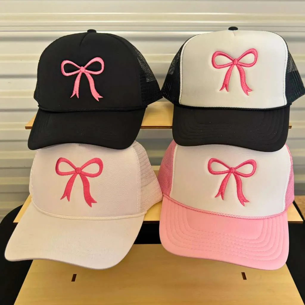 Trendy Coquette Pink Bow Foam Trucker at Mother's Day gift