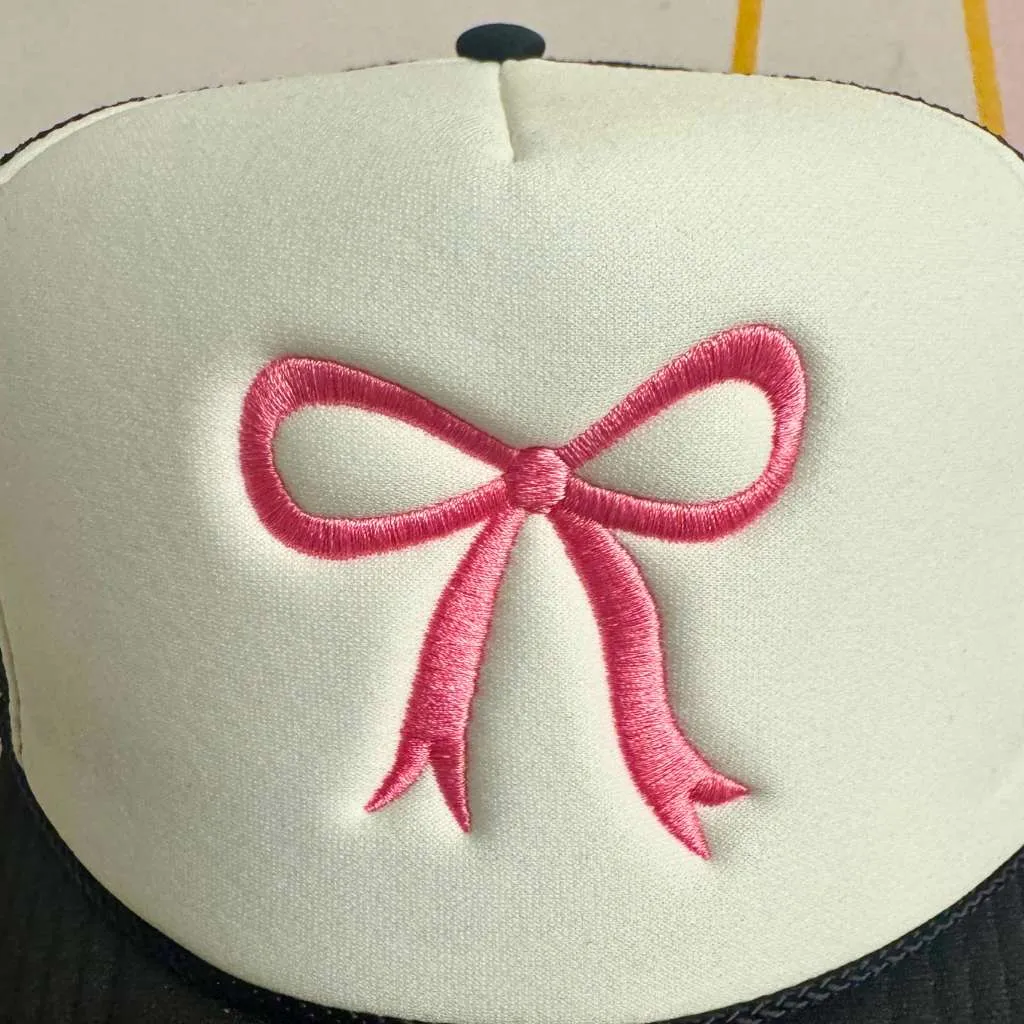 Trendy Coquette Pink Bow Foam Trucker at Mother's Day gift