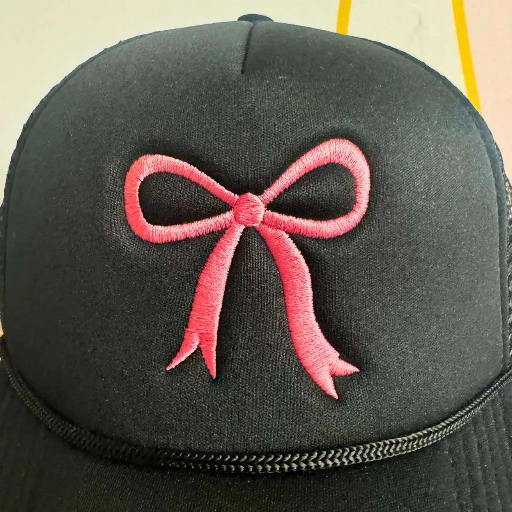 Trendy Coquette Pink Bow Foam Trucker at Mother's Day gift
