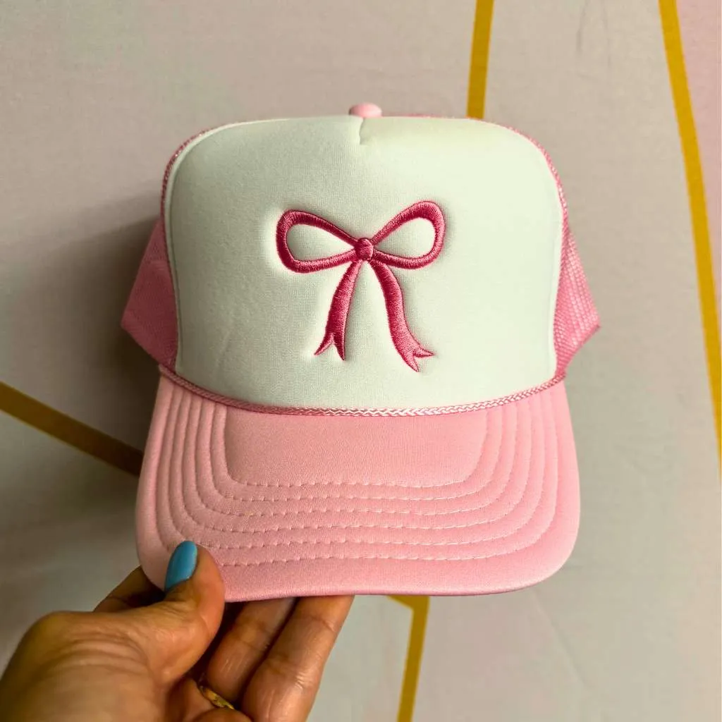 Trendy Coquette Pink Bow Foam Trucker at Mother's Day gift