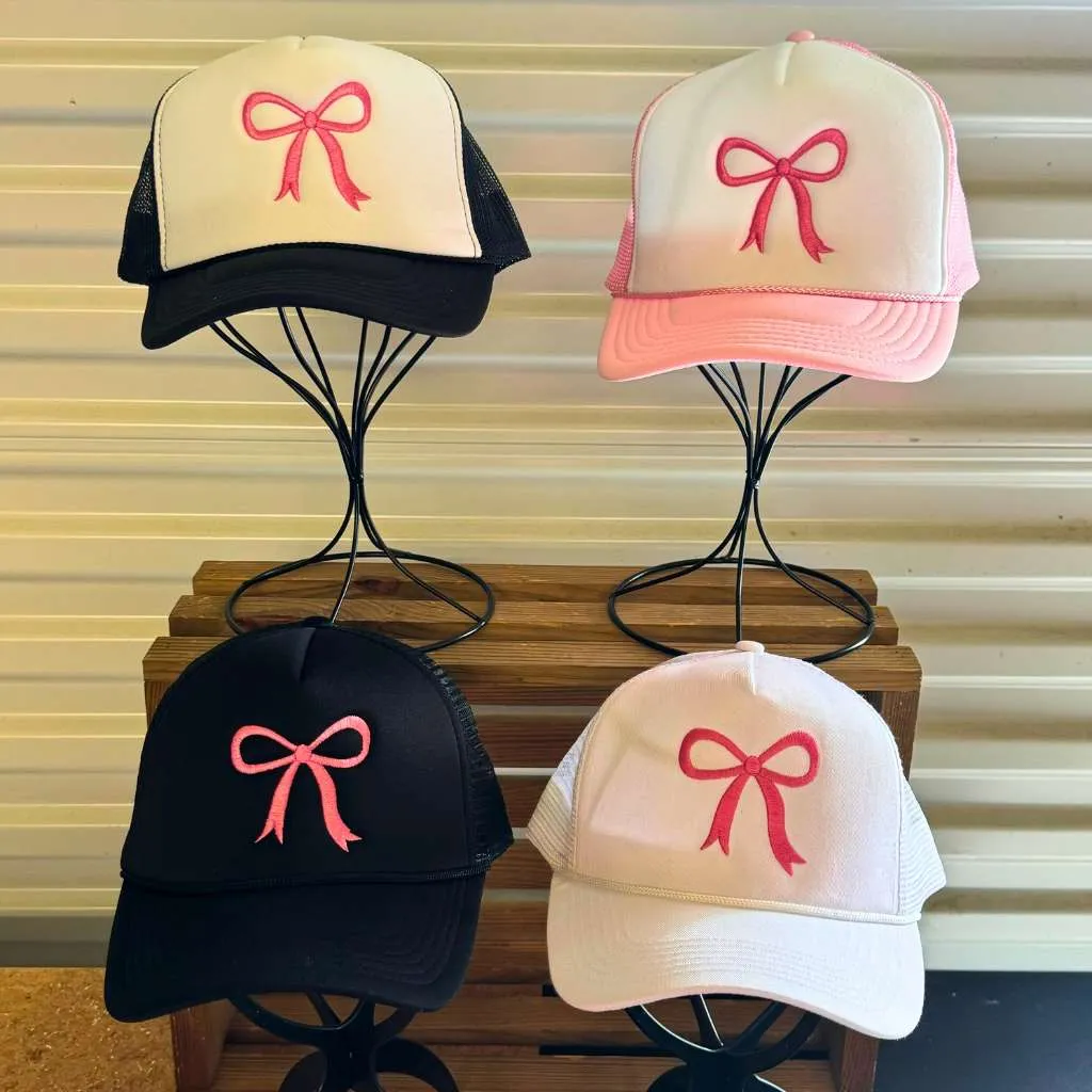 Trendy Coquette Pink Bow Foam Trucker at Mother's Day gift