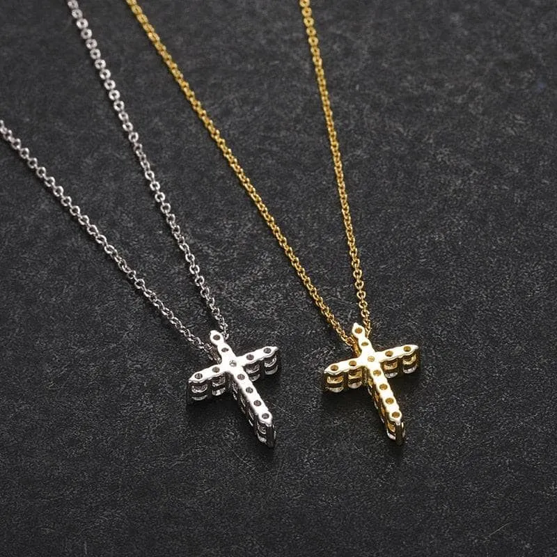 Trendy Cross Diamond Necklace