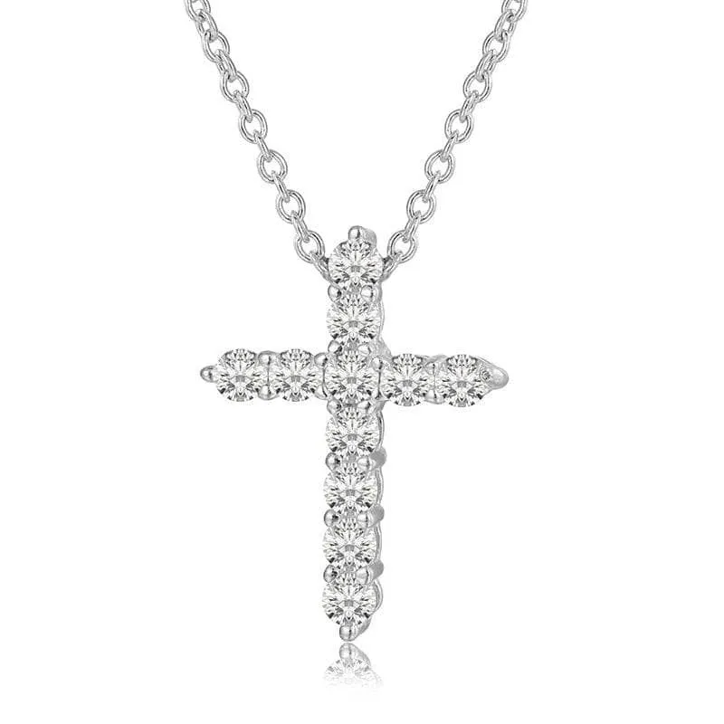 Trendy Cross Diamond Necklace