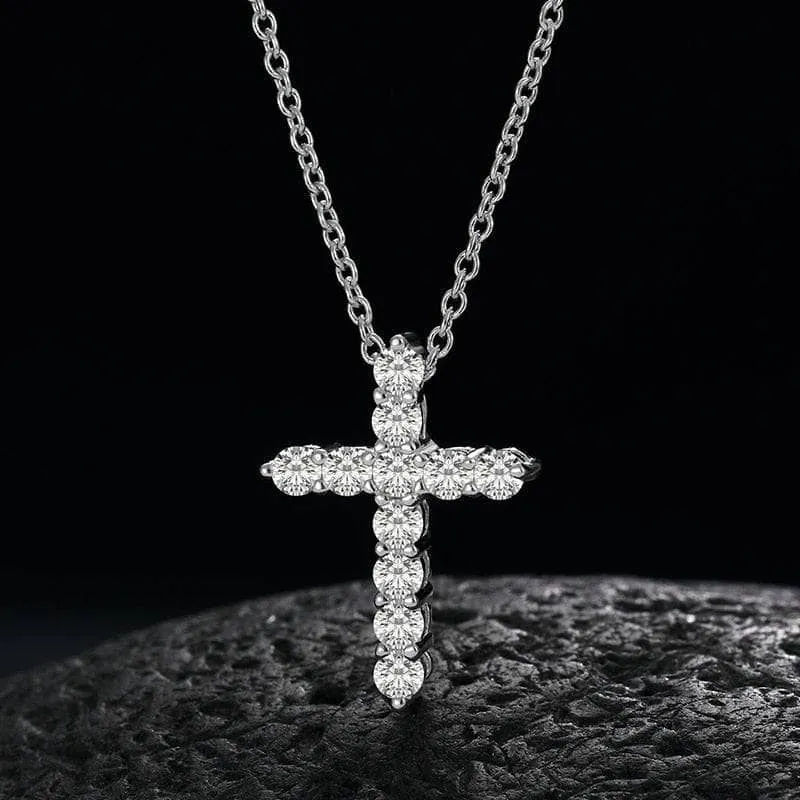 Trendy Cross Diamond Necklace