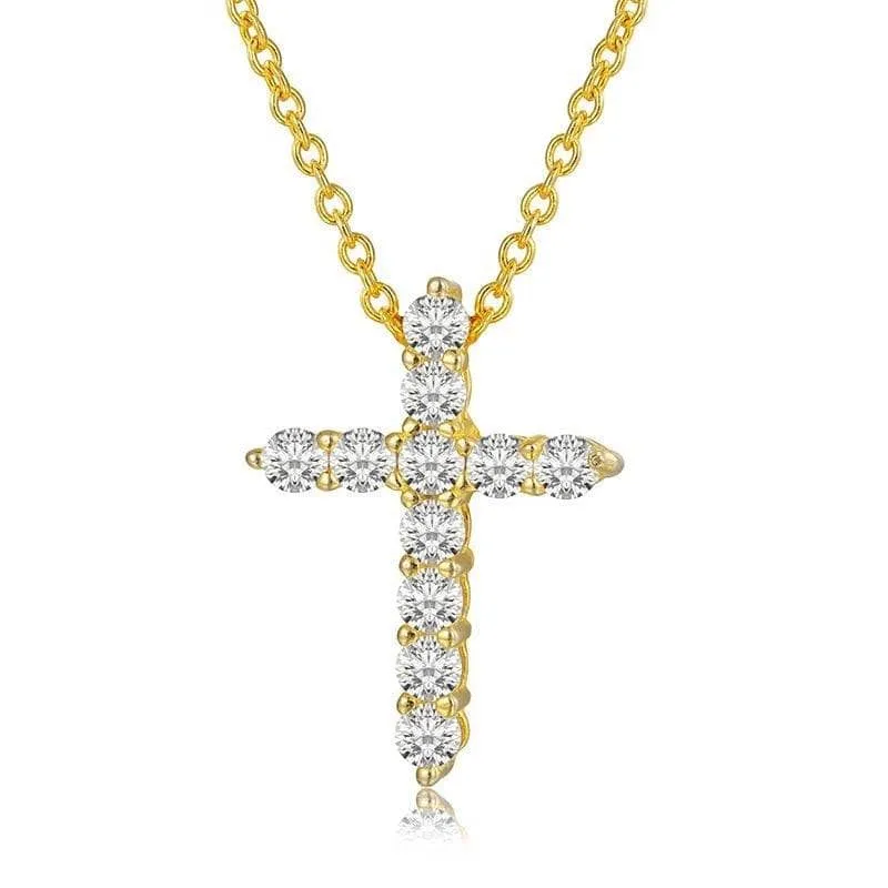 Trendy Cross Diamond Necklace