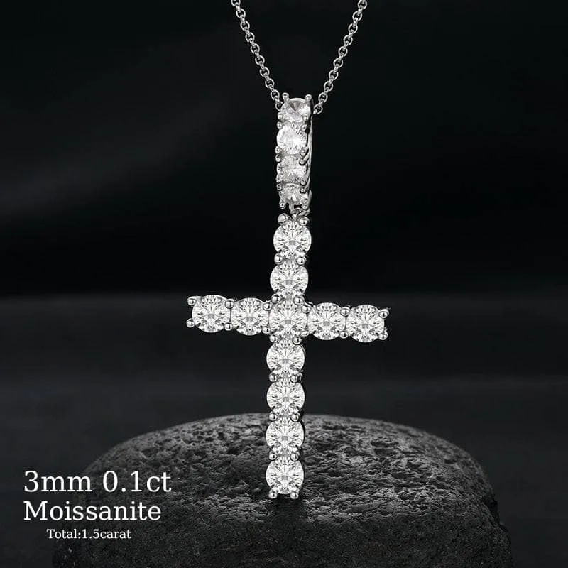 Trendy Cross Diamond Necklace
