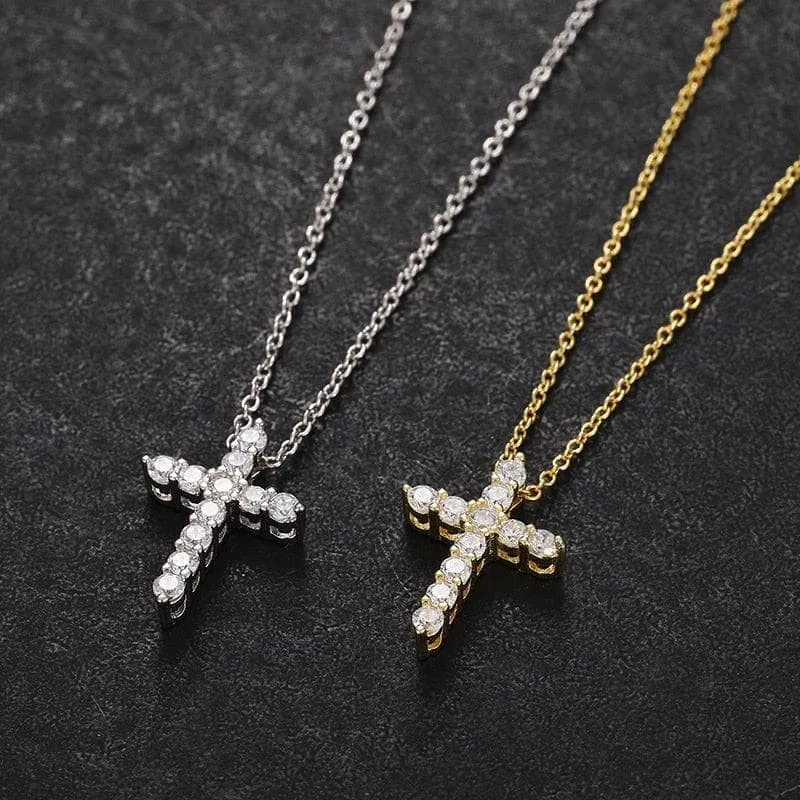 Trendy Cross Diamond Necklace
