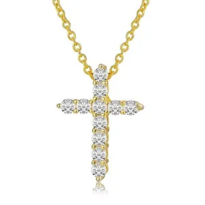 Trendy Cross Diamond Necklace