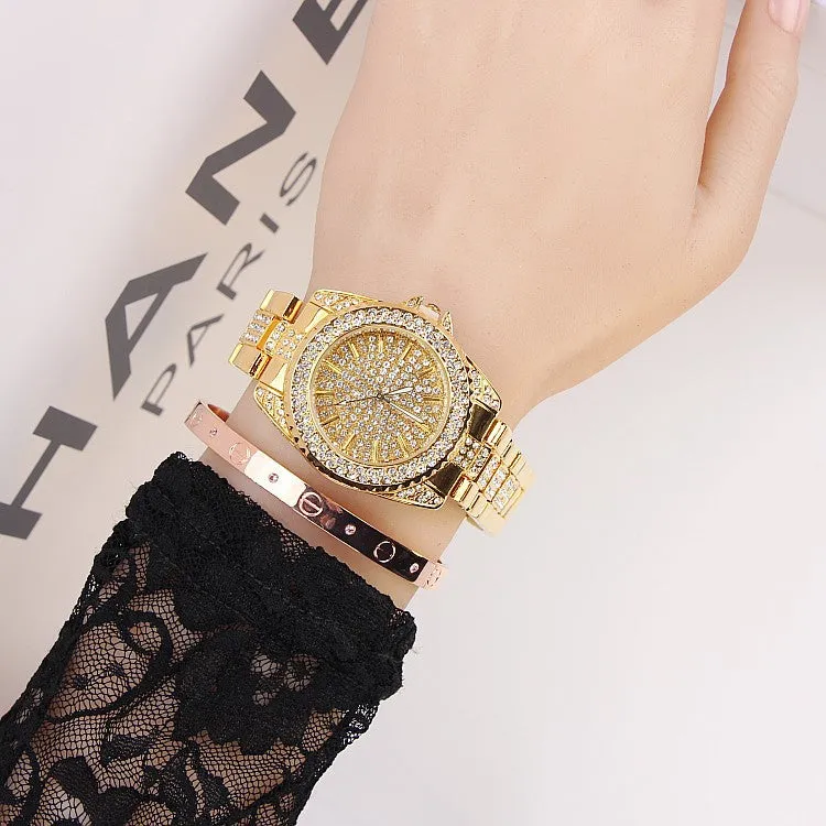 Trendy Diamond With Scale Women's Watch