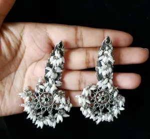 Trendy Earring With Oxidised Plating HL17 Black
