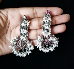 Trendy Earring With Oxidised Plating HL17 Ruby