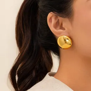 Trendy Gold Plated Glossy Mirror Earrings