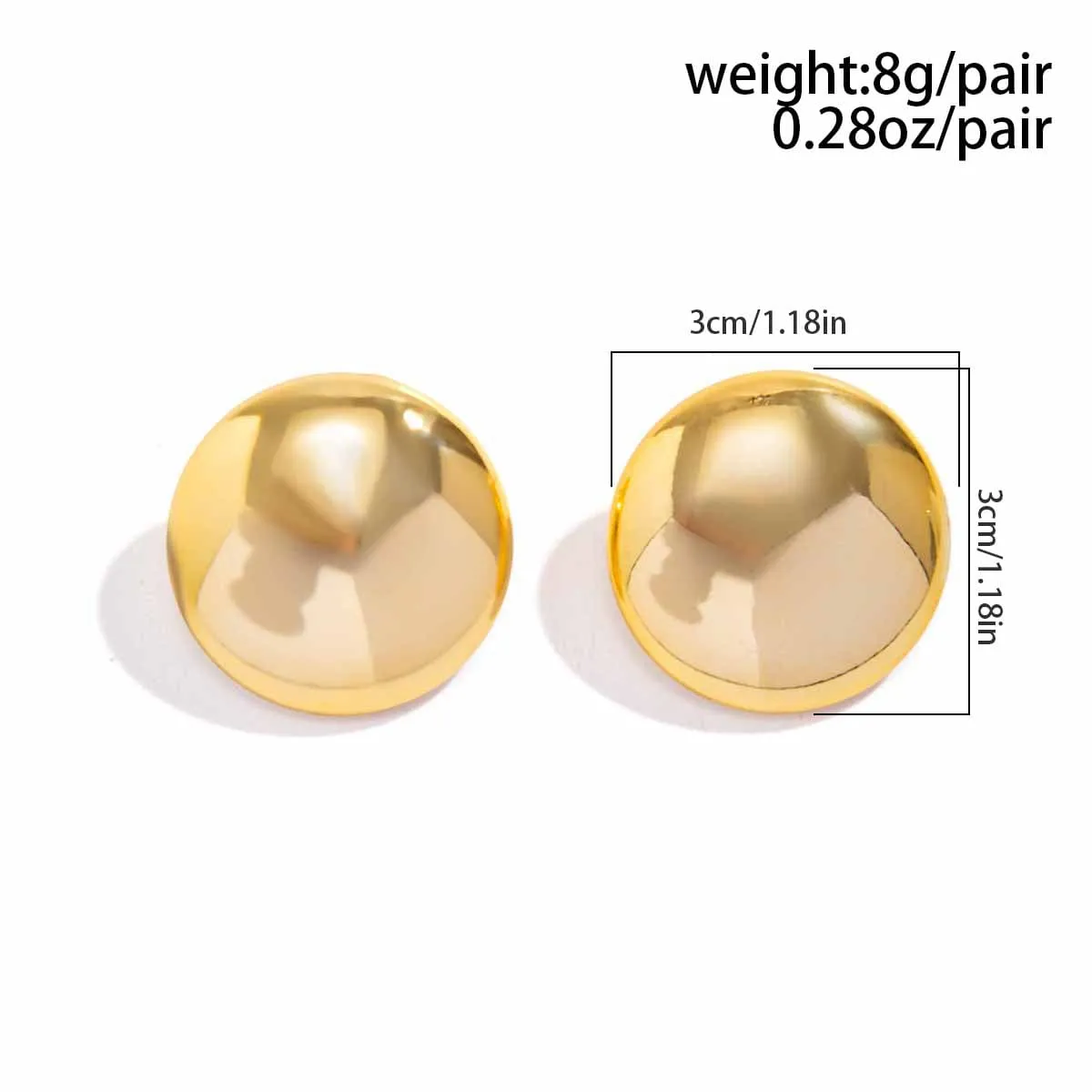 Trendy Gold Plated Glossy Mirror Earrings