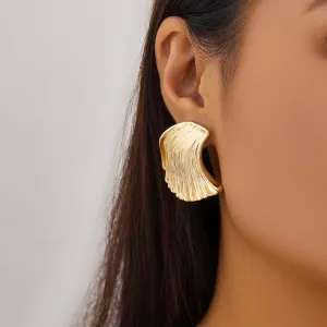 Trendy Gold Plated Seashell Earrings