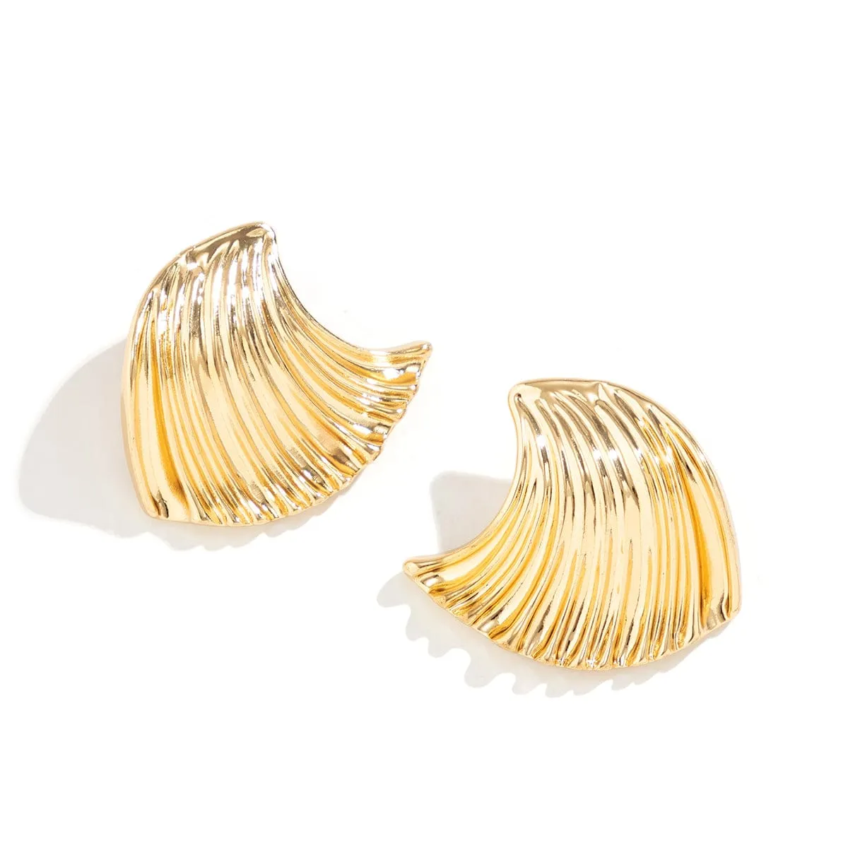 Trendy Gold Plated Seashell Earrings