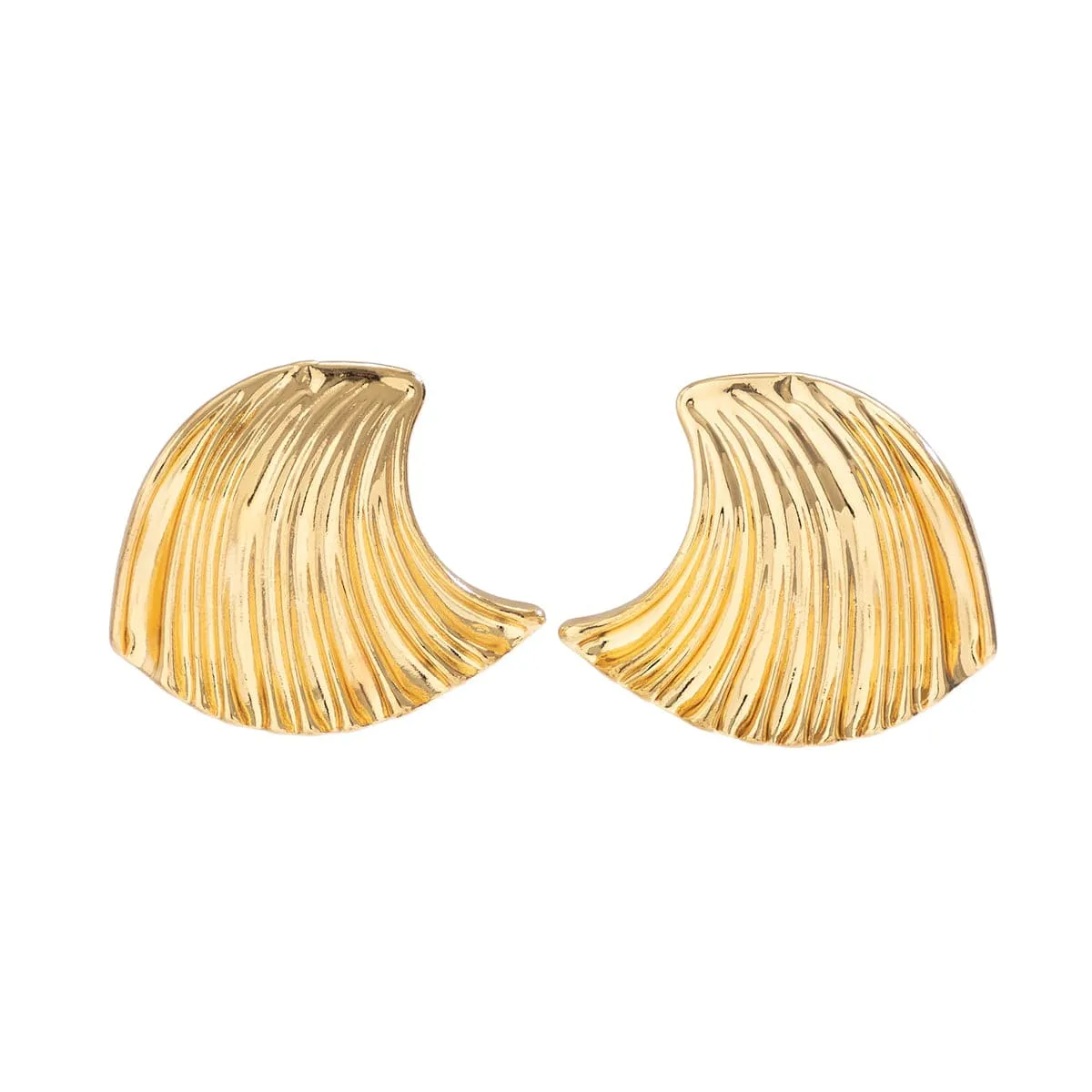 Trendy Gold Plated Seashell Earrings