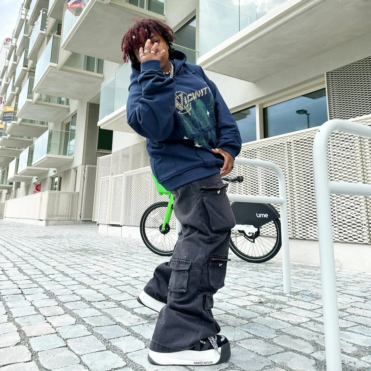 🔥Trendy Multi Pockets Baggy Cargo Jeans