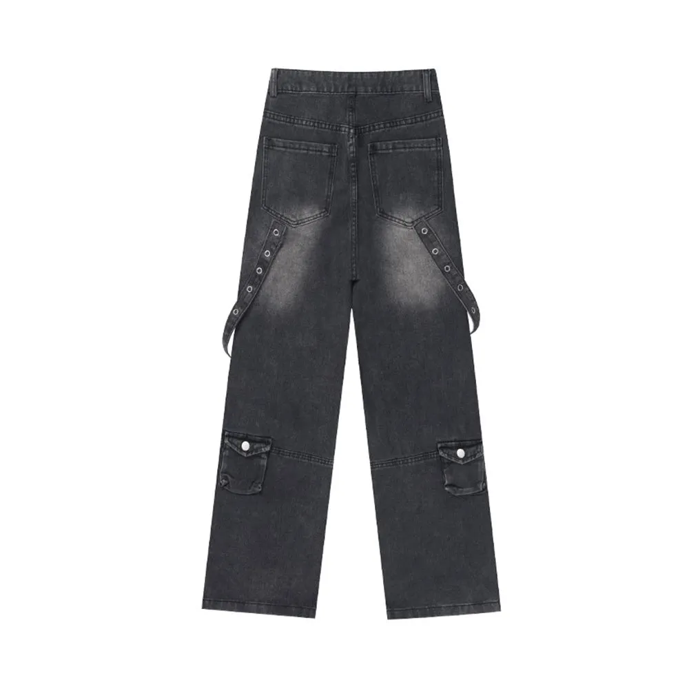 🔥Trendy Multi Pockets Baggy Cargo Jeans
