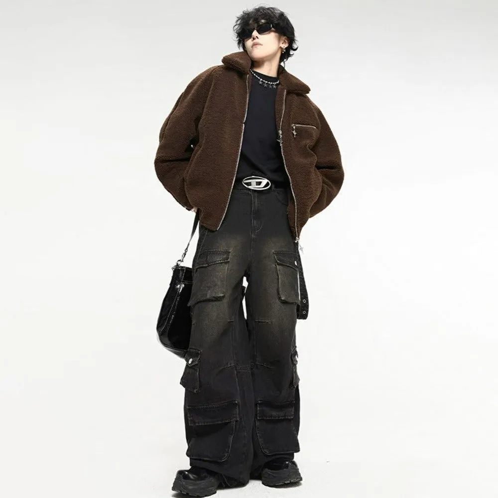 🔥Trendy Multi Pockets Baggy Cargo Jeans