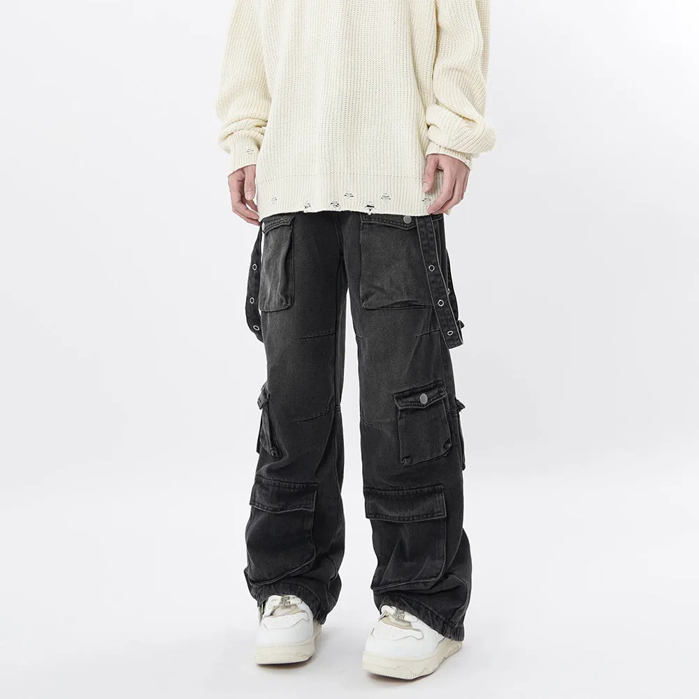 🔥Trendy Multi Pockets Baggy Cargo Jeans