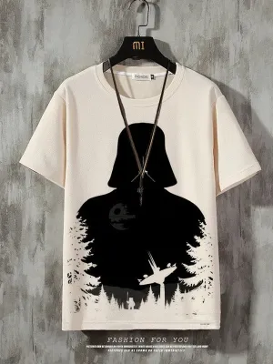 Trendy Samurai Print Short Sleeve Shirt