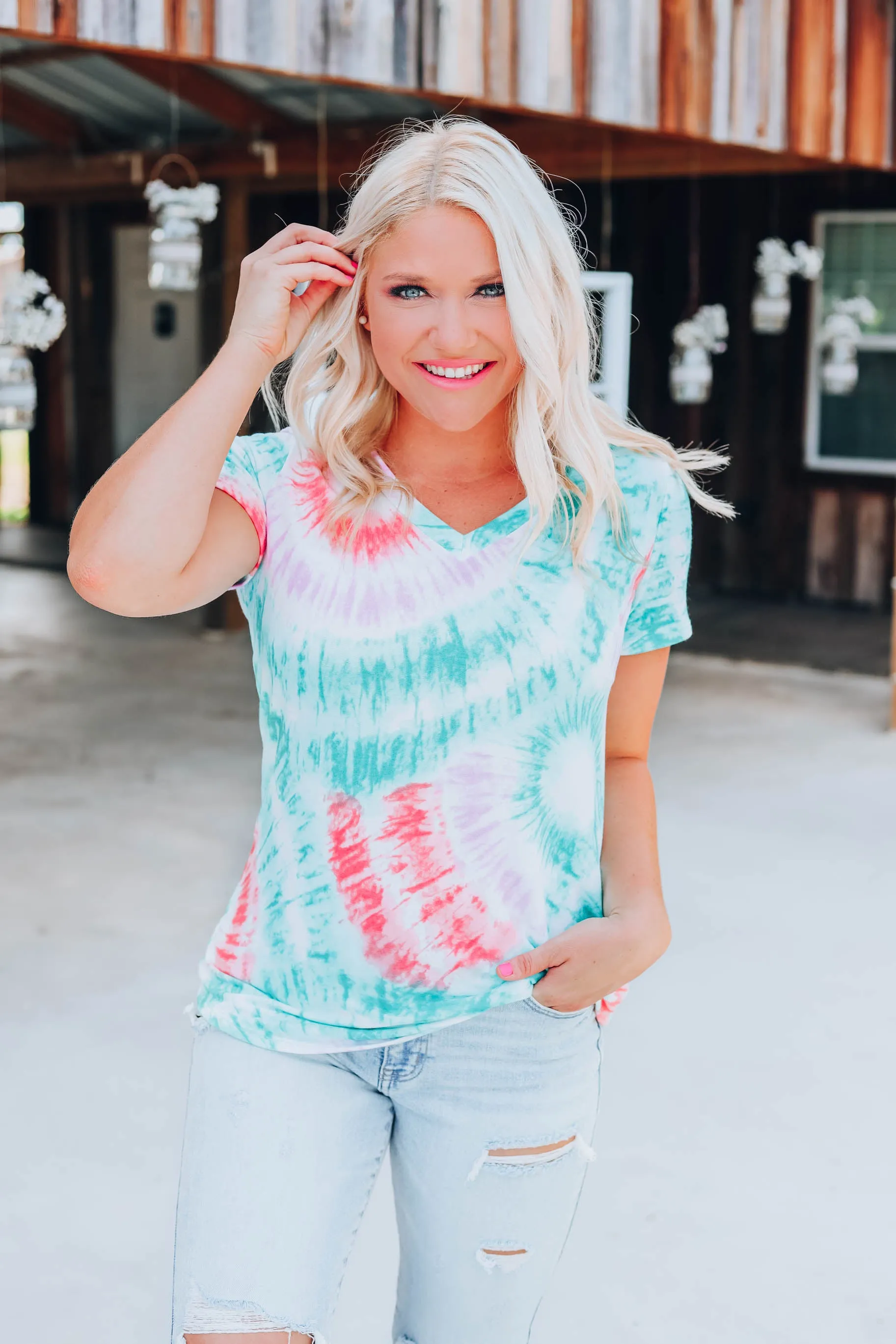 Twisted Trendy Tie Dye Top