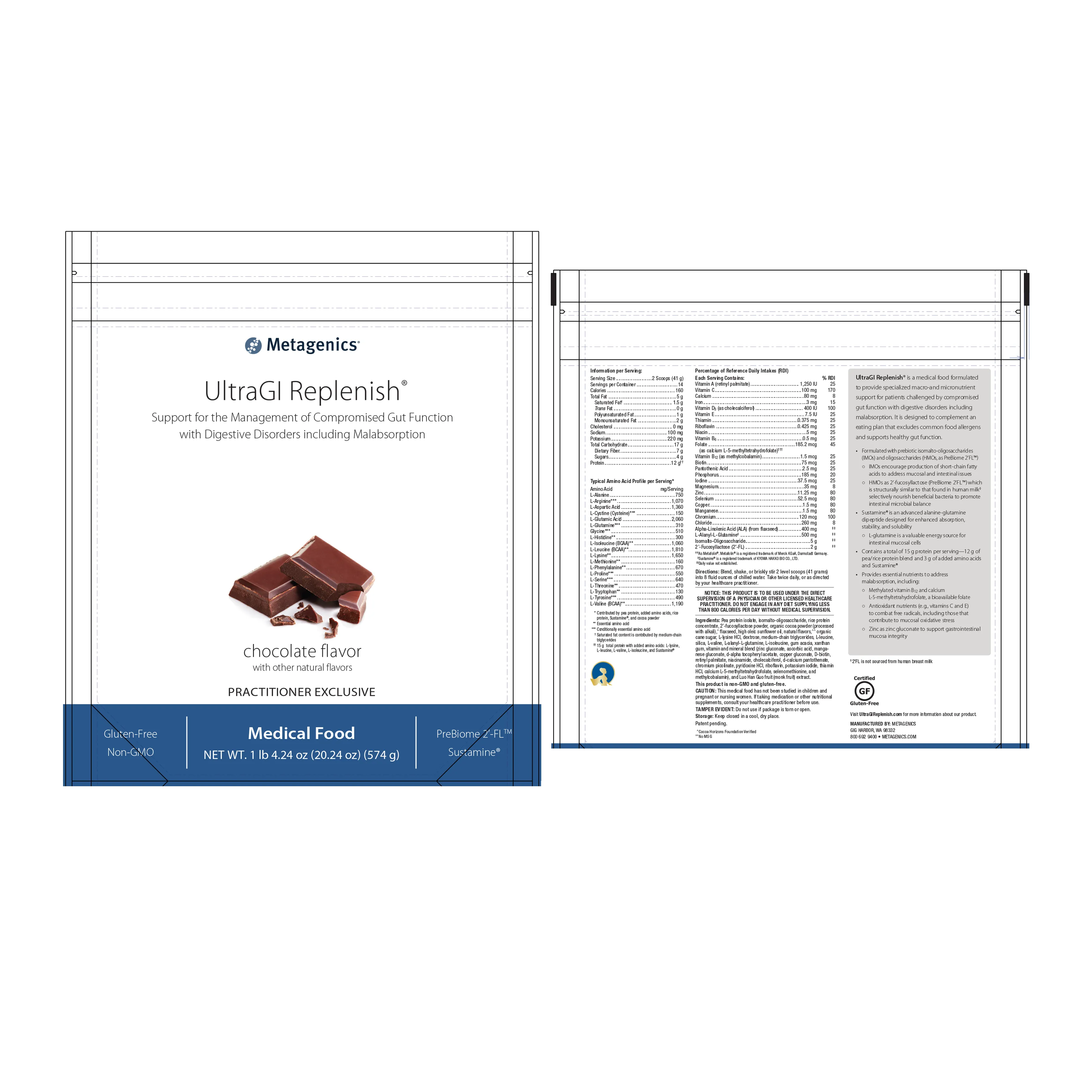 UltraGI Replenish® <br>Support for the Management of Compromised Gut Function with Digestive Disorders including Malabsorption