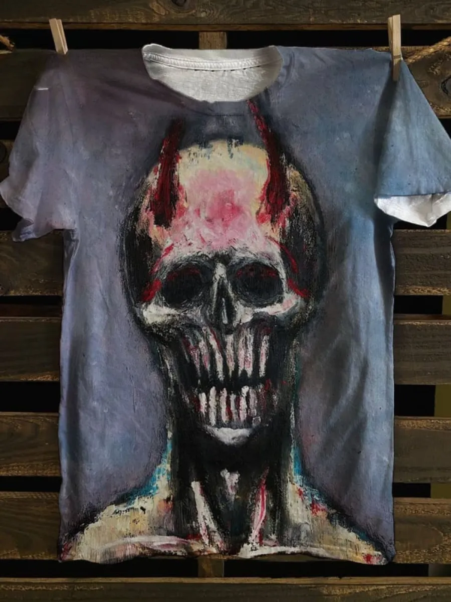 Unisex Demon Skeleton Graffiti 100% Cotton Tank Top