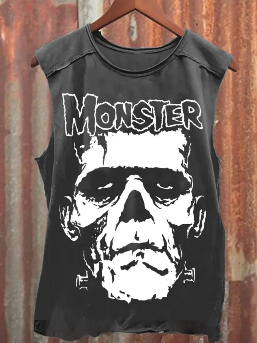 Unisex Monster Skull 100% Cotton Tank Top