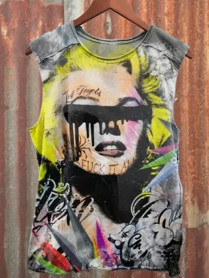 Unisex Retro Graffiti Art Print Casual Tank Top