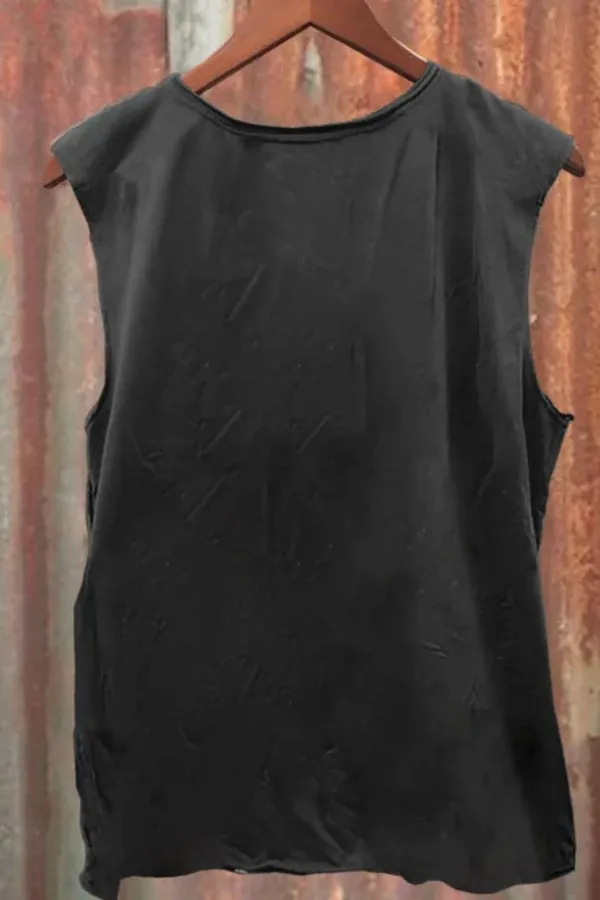 Unisex Shark Print 100% Cotton Casual Tank Top
