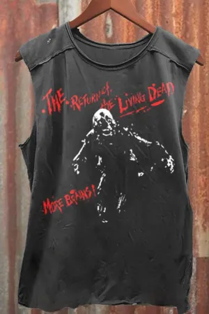 Unisex The Return To The Living Dead More Brains Print Casual Tank Top