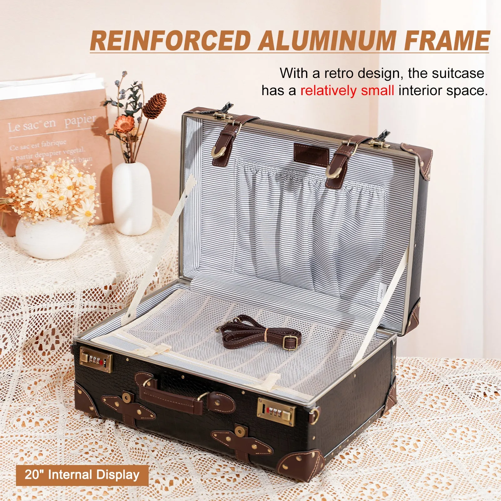 urecity Vintage Carry-on Overnight Case 16 inches