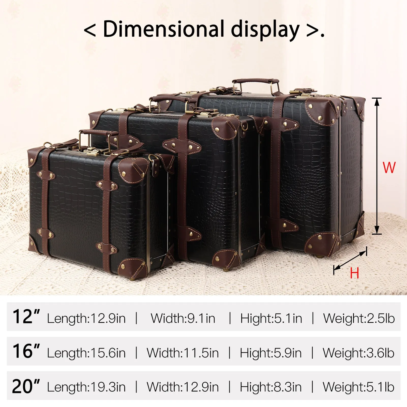 urecity Vintage Carry-on Overnight Case 16 inches