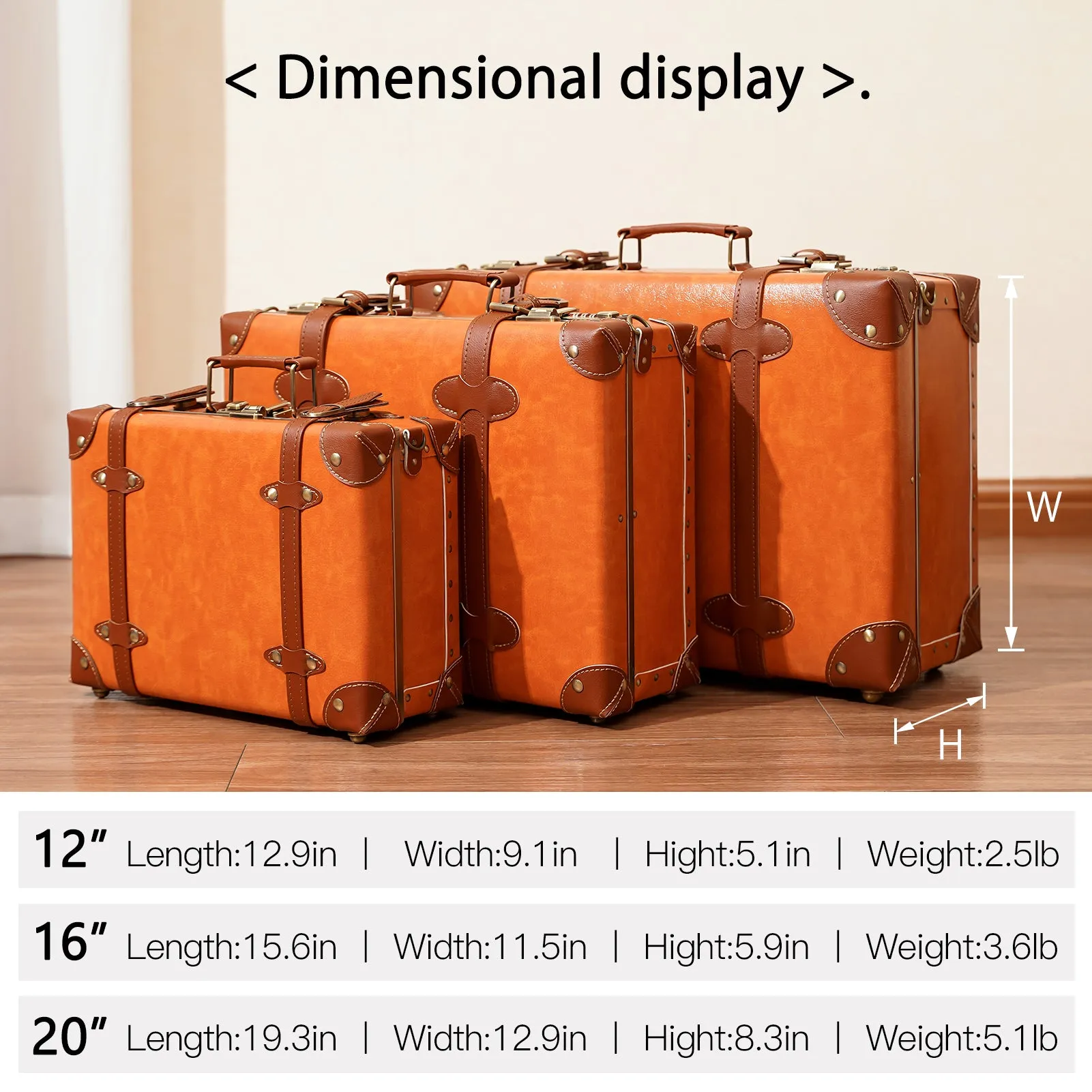 urecity Vintage Carry-on Overnight Case 16 inches