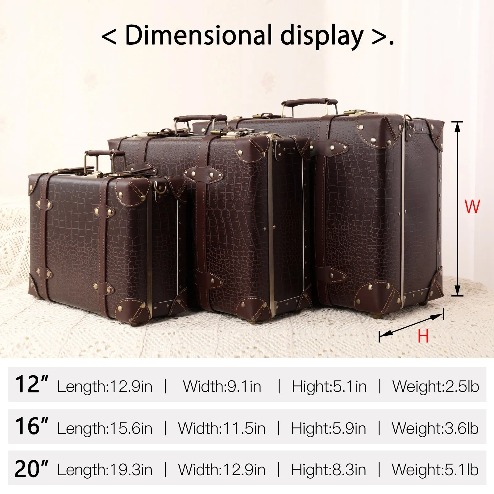urecity Vintage Carry-on Overnight Case 16 inches