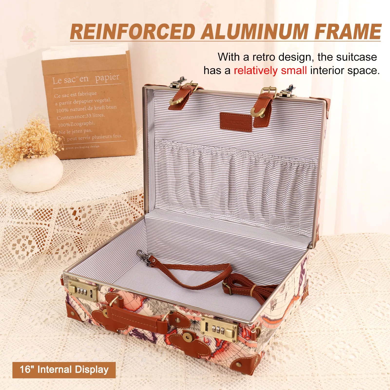 urecity Vintage Carry-on Overnight Case 16 inches