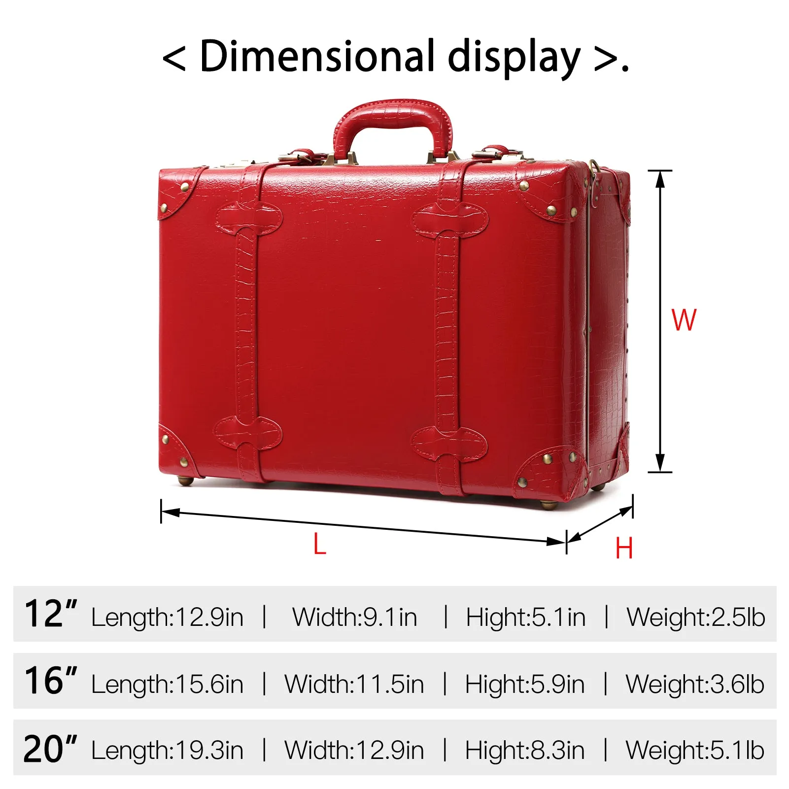 urecity Vintage Carry-on Overnight Case 16 inches
