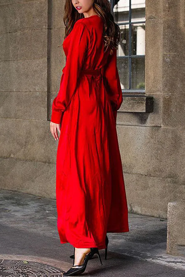V-Neck Slit Design Sexy Maxi Dress