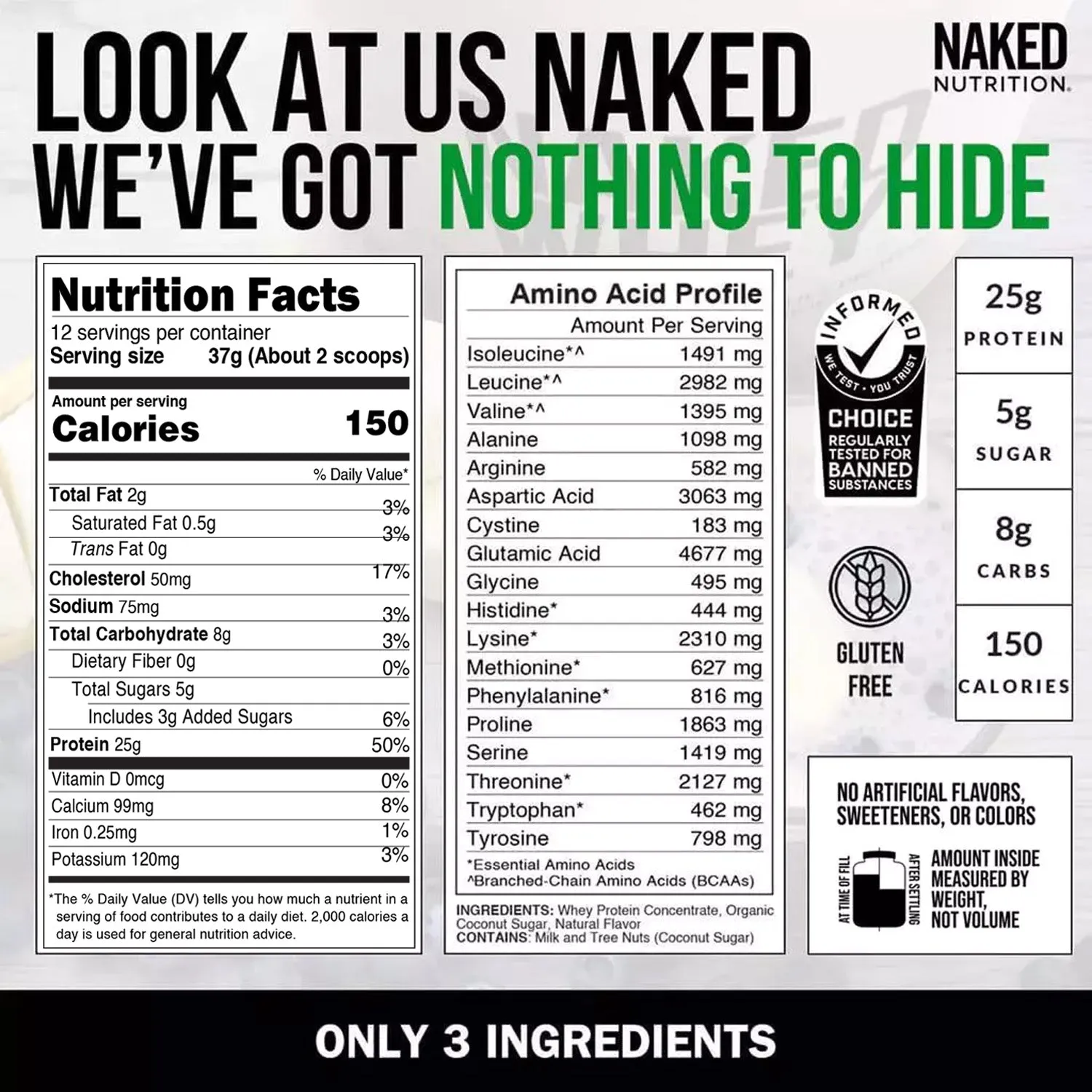 Vanilla Whey Protein Powder 1lb | Naked Vanilla Whey - 1LB