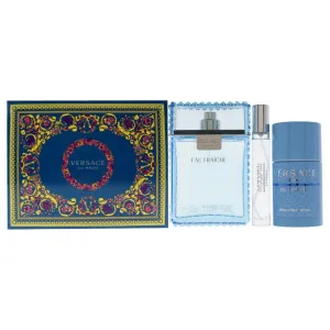 Versace Man Eau Fraiche by Versace for Men 3.4 oz EDT 3pc Gift Set