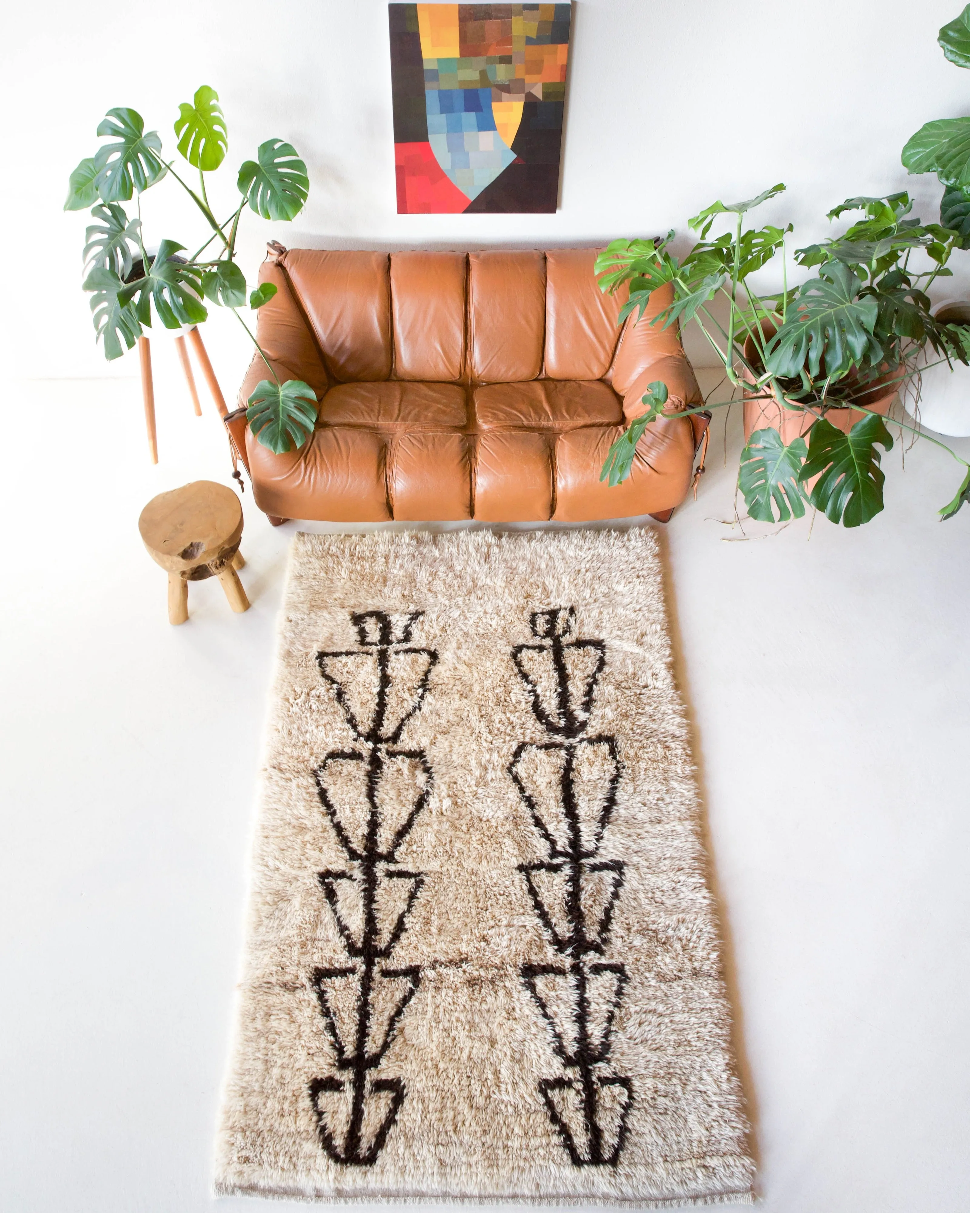 Vintage Anatolian Shepherd's Tulu Rug 4'5"x7'4"