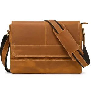 Vintage Fashion Leather Crossbody Messenger Bag for Men Sling Bag