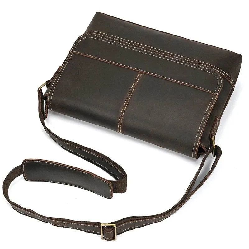 Vintage Fashion Leather Crossbody Messenger Bag for Men Sling Bag