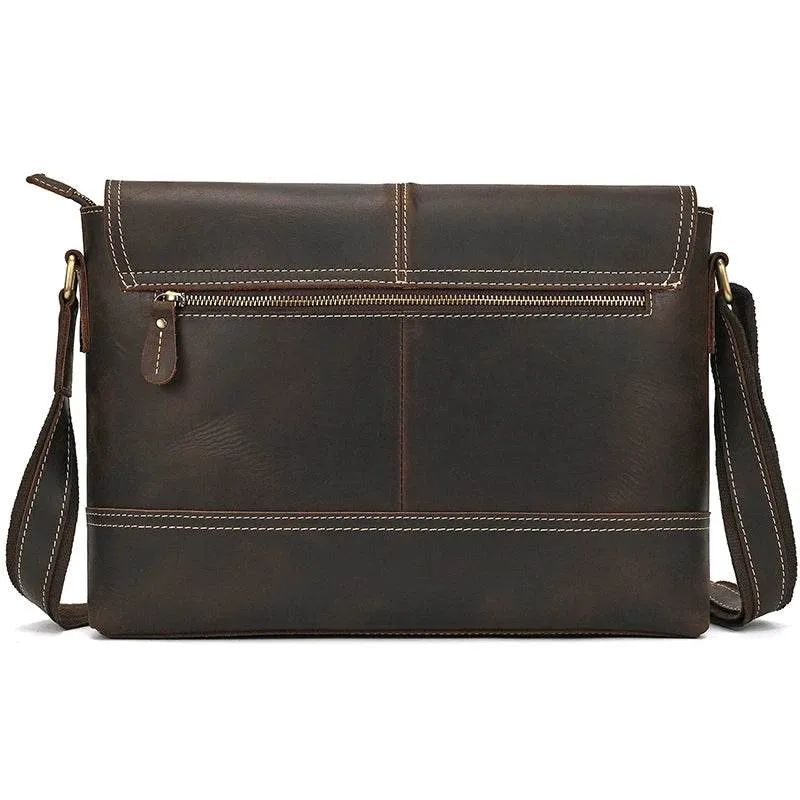 Vintage Fashion Leather Crossbody Messenger Bag for Men Sling Bag