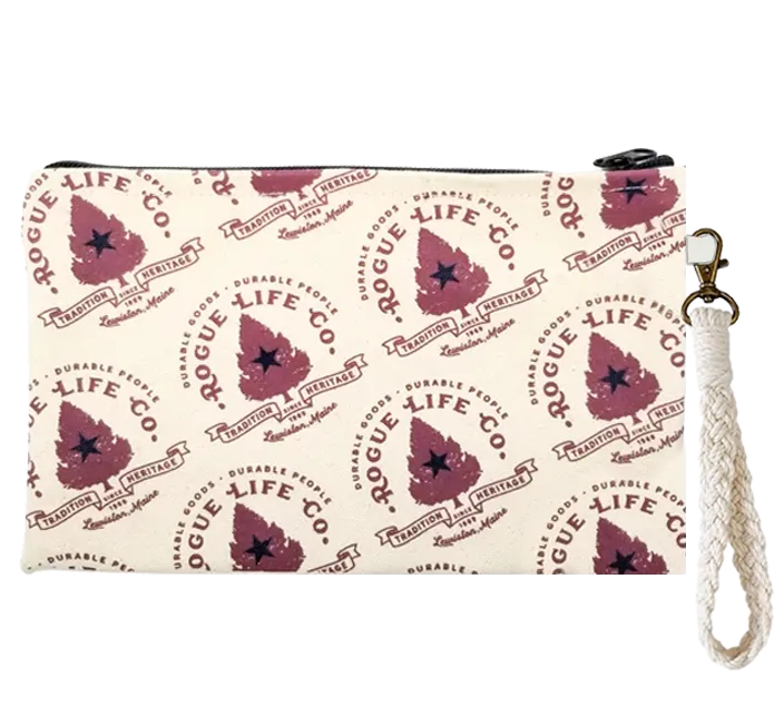 Vintage Heritage Tree Zipper Pouch Wristlet
