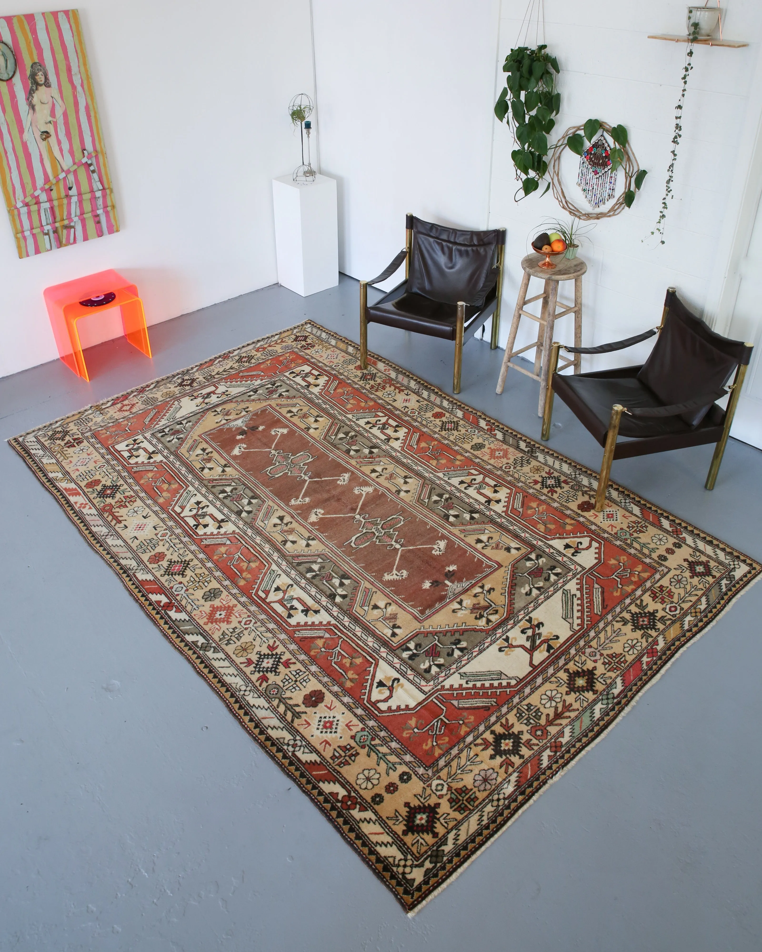 Vintage Milas Rug 6.7ftx9.10ft