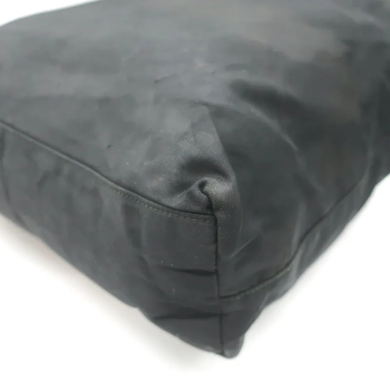 Vintage Prada Tessuto Nylon Medium Top-Zip Shoulder Bag Black
